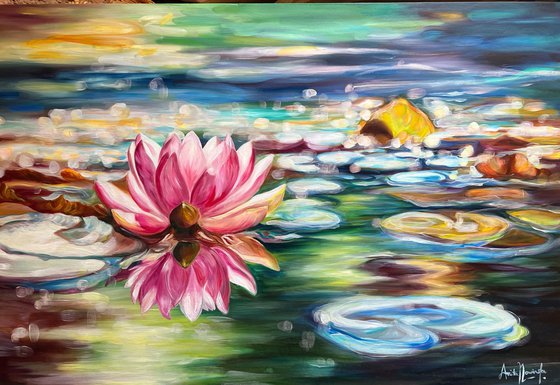 'Perspicacity'- Waterlily pond painting