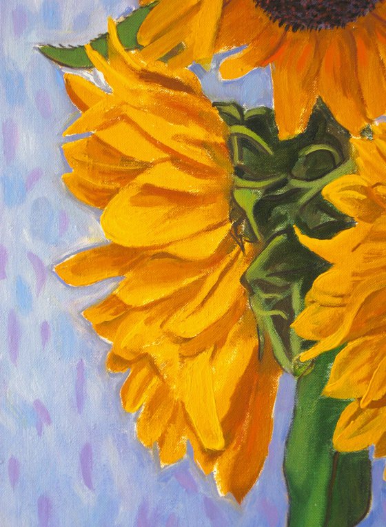 Large Five Sunflowers