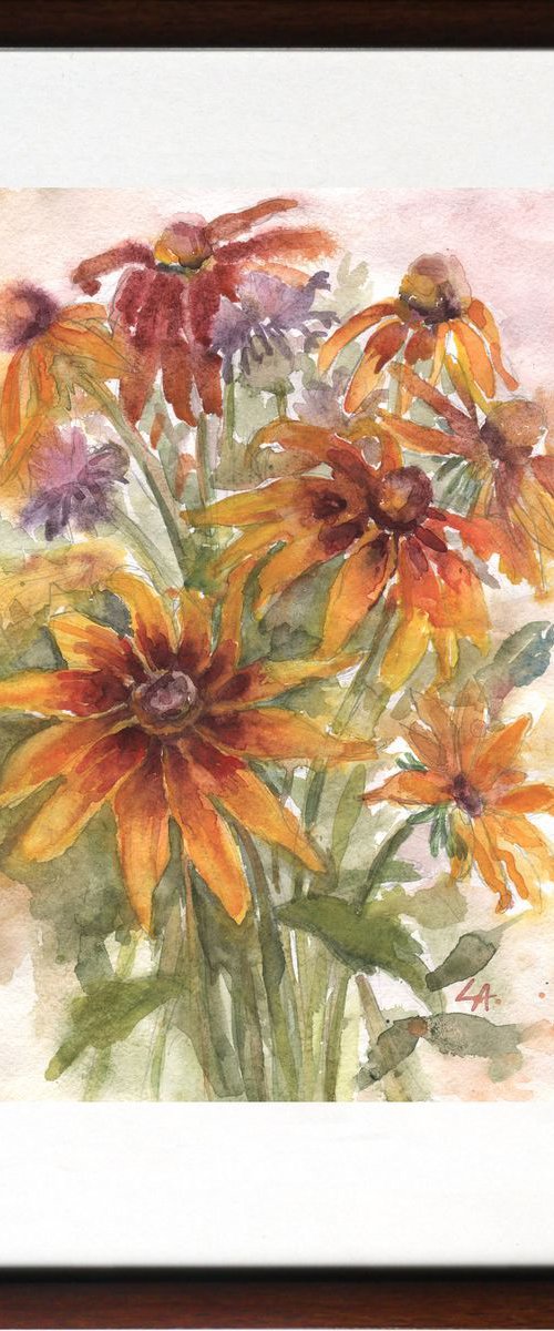 Bouquet of rudebekias by Elena Lykhodid