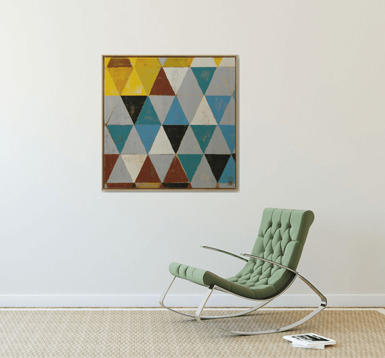 Triangle Traffic I - Incl Frame - 85x85CM - Ronald Hunter - 6M