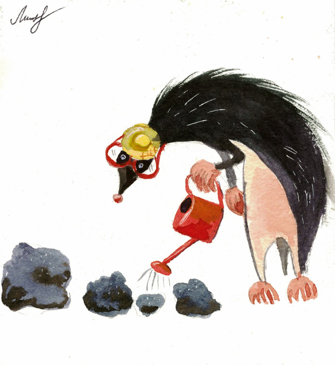 Gentleman in Black Velvet is Wattering the Truffles by Ekaterina Mitrofanova