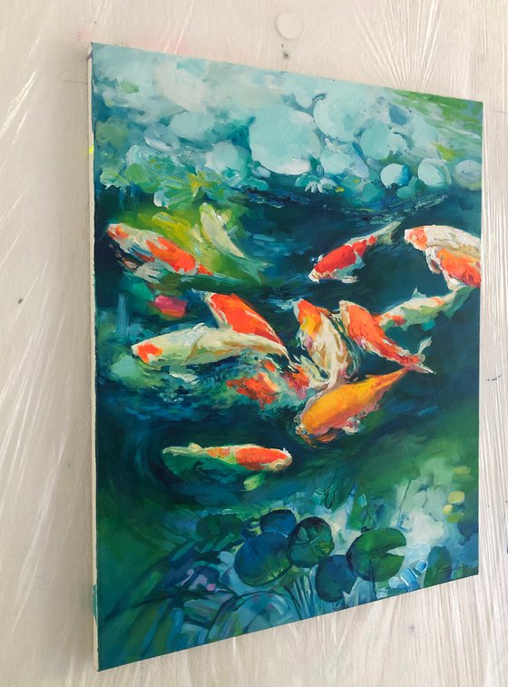 Fish in the pond.