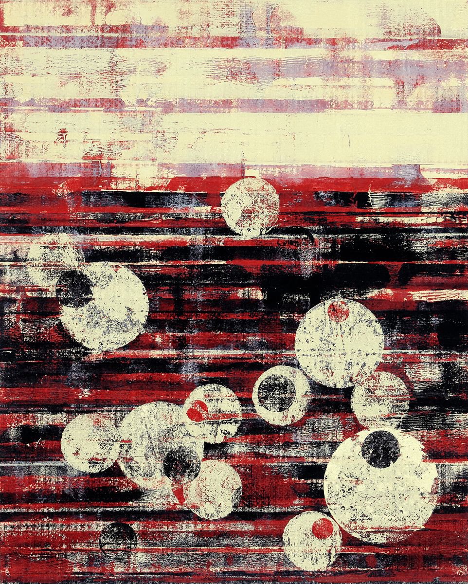 Abstract Acrylic Painting By Petr Strnad, 16 X 20", Nowhere Far Vii., Original Artwork