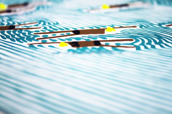 Swimmers 432 in light blue aquamarina fresh stripes