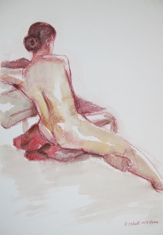 seated female nude