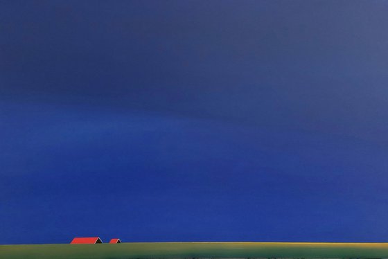 Red Roofs, Blue Sky (April)