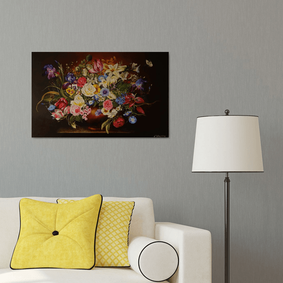 Flowers on Dark Background