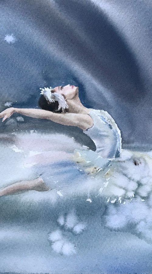 Ballerina on stage by Eugenia Gorbacheva