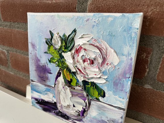 White Rose deep impasto