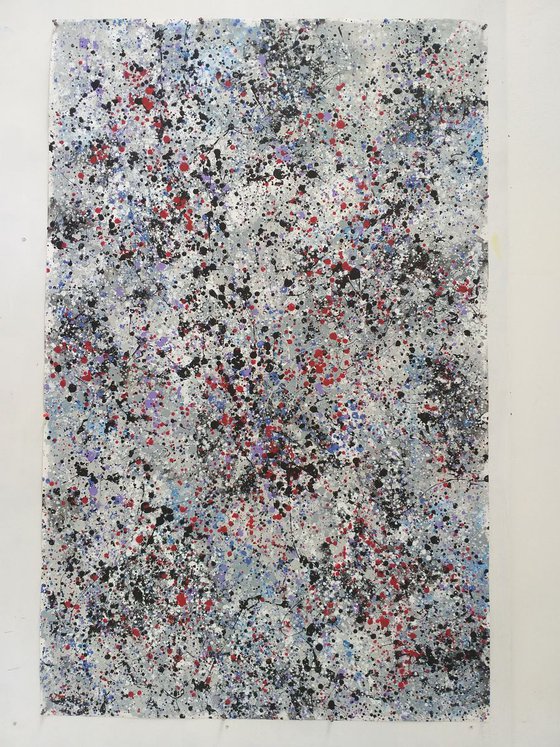 Contemporary J. Pollock style acrylic by M.Y.