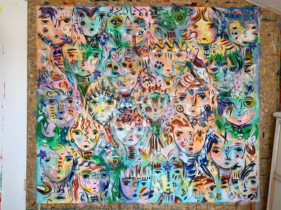 77''x 69''(195x 175cm), Souls 4