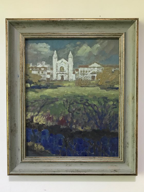 Original Oil Painting Wall Art Signed unframed Hand Made Jixiang Dong Canvas 25cm × 20cm Cityscape King's College Chapel Small Impressionism Impasto