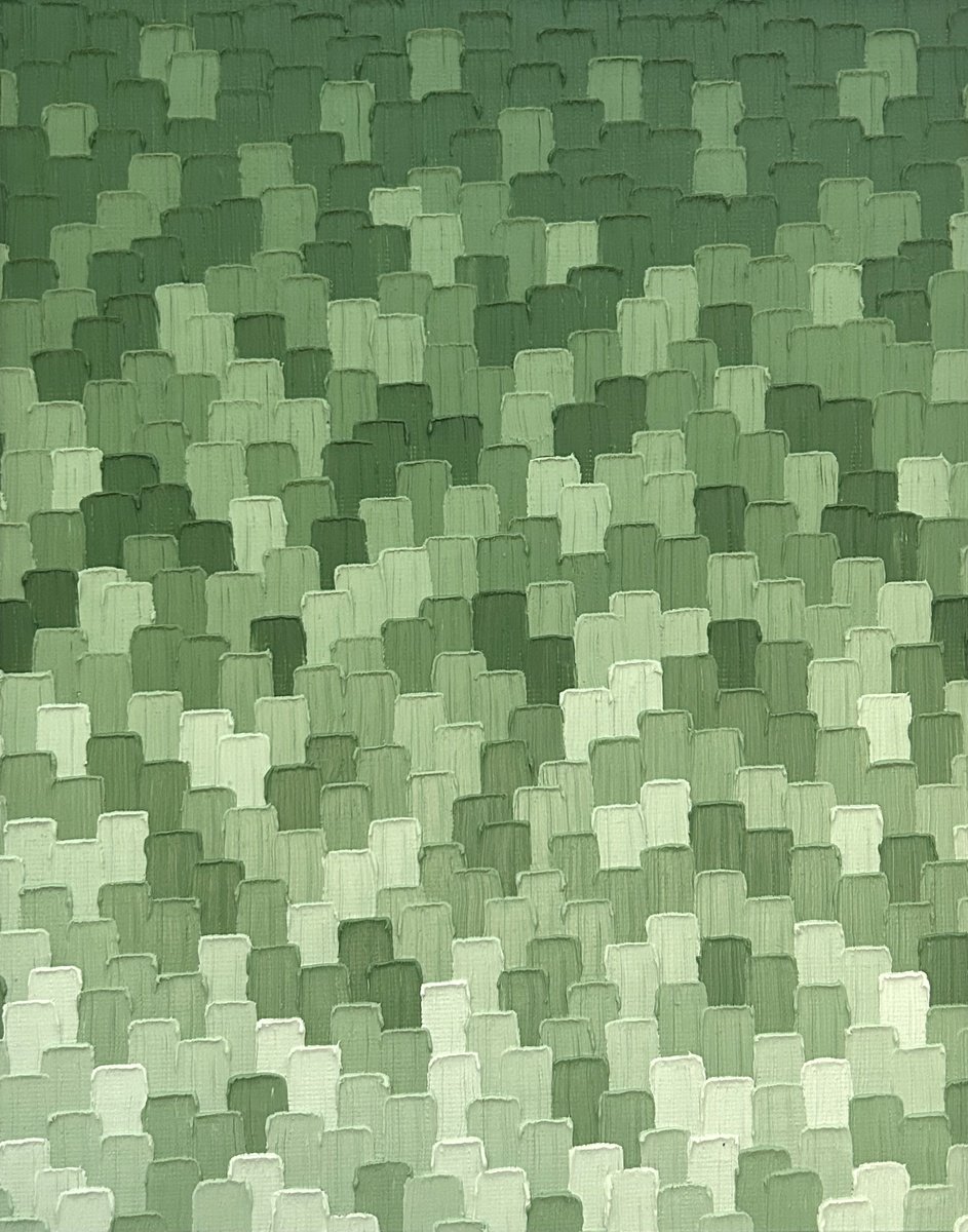 Organic Abstract Oil Painting By Meredith B. Studios, 11 X 14", Variegated Leaves, Original Artwork