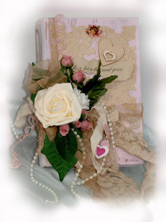 Book Of Love 3 - Mixed Media Altered Book Sculpture by Kathy Morton Stanion