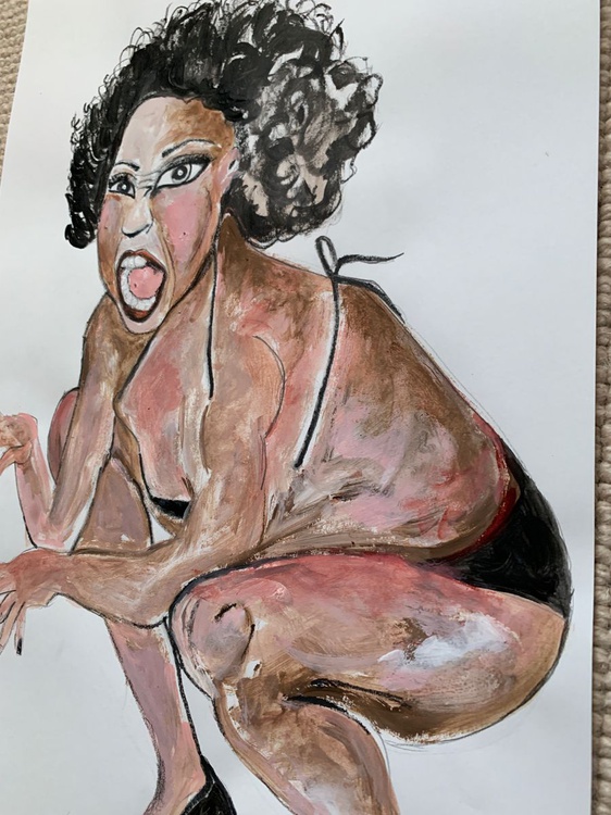 Black Woman Portrait Fun Art One Of A Kind Gif Artfinder