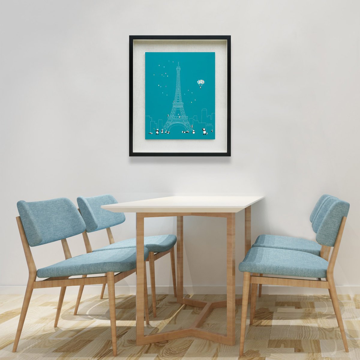 Cartoon Animal Oil Painting By Yuan Hua Jia, 24 X 28", Sightseeing No.4 ( Original ), Original Artwork