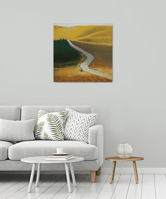 Everlasting hills of hope 30x30 inch 76x76cm by Bo Kravchenko