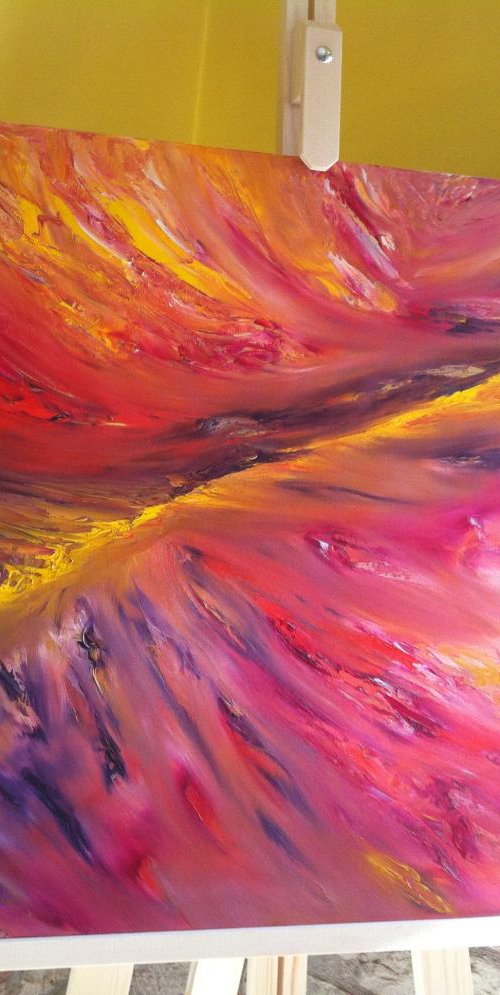 Confines 80x70 cm, Original abstract painting, oil on canvas by Davide De Palma