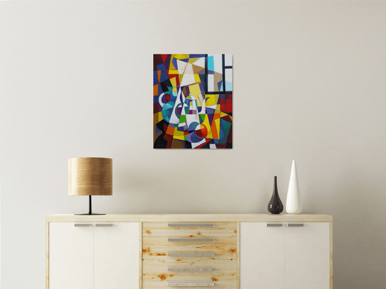 Cubism still life (60x50cm, cubism, oil painting, ready to hang)