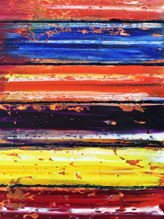 "Face Off" - FREE USA SHIPPING + Special Price - Original PMS Abstract Oil Painting On Canvas - 36" x 12"