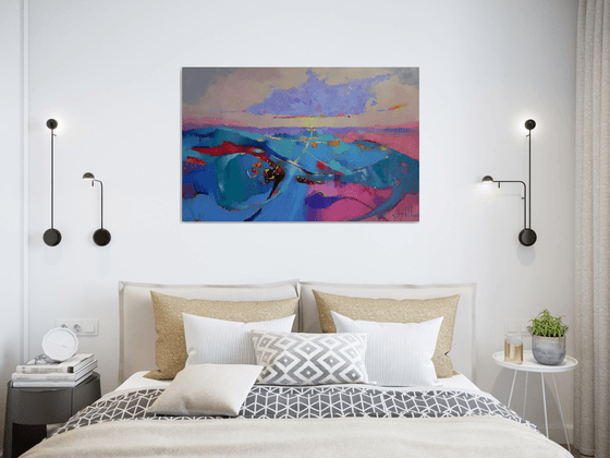 "Colors of the sky" Original painting Oil on canvas Abstract landscape