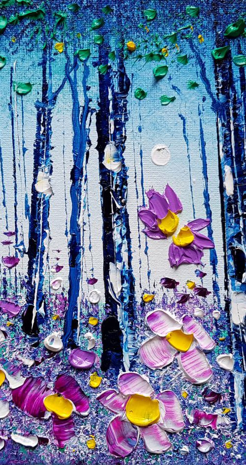 "Misty Woods & Violet Flowers in Love" by Phil Broad