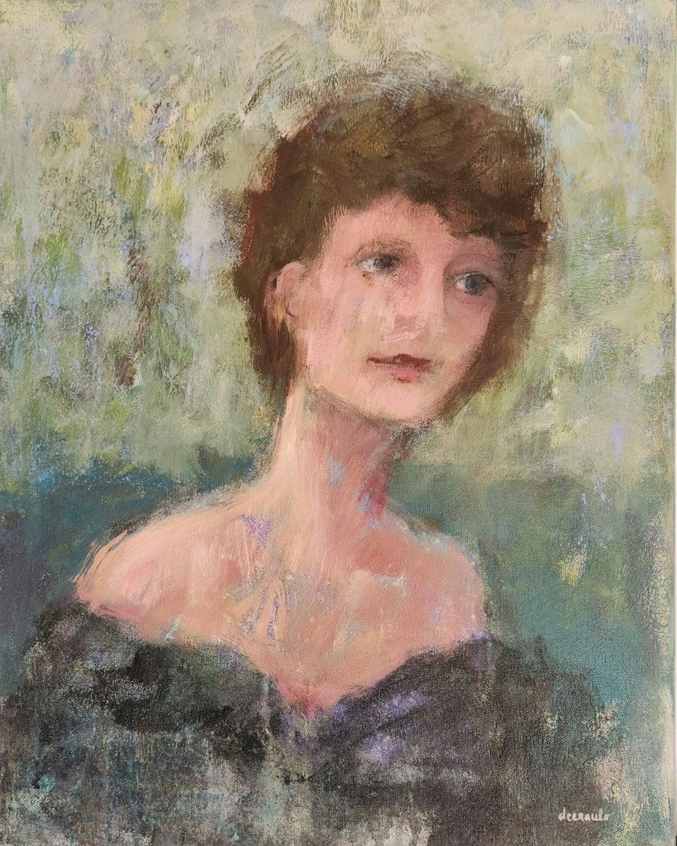Impressionistic Portrait Acrylic Painting By Donna Ceraulo, 16 X 20, Madelyn, Original Artwork
