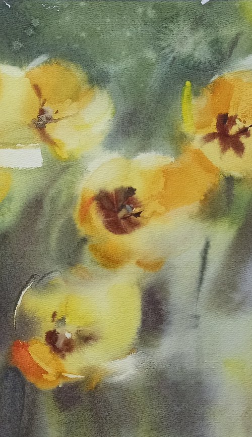 yellow tulips by Olha Retunska