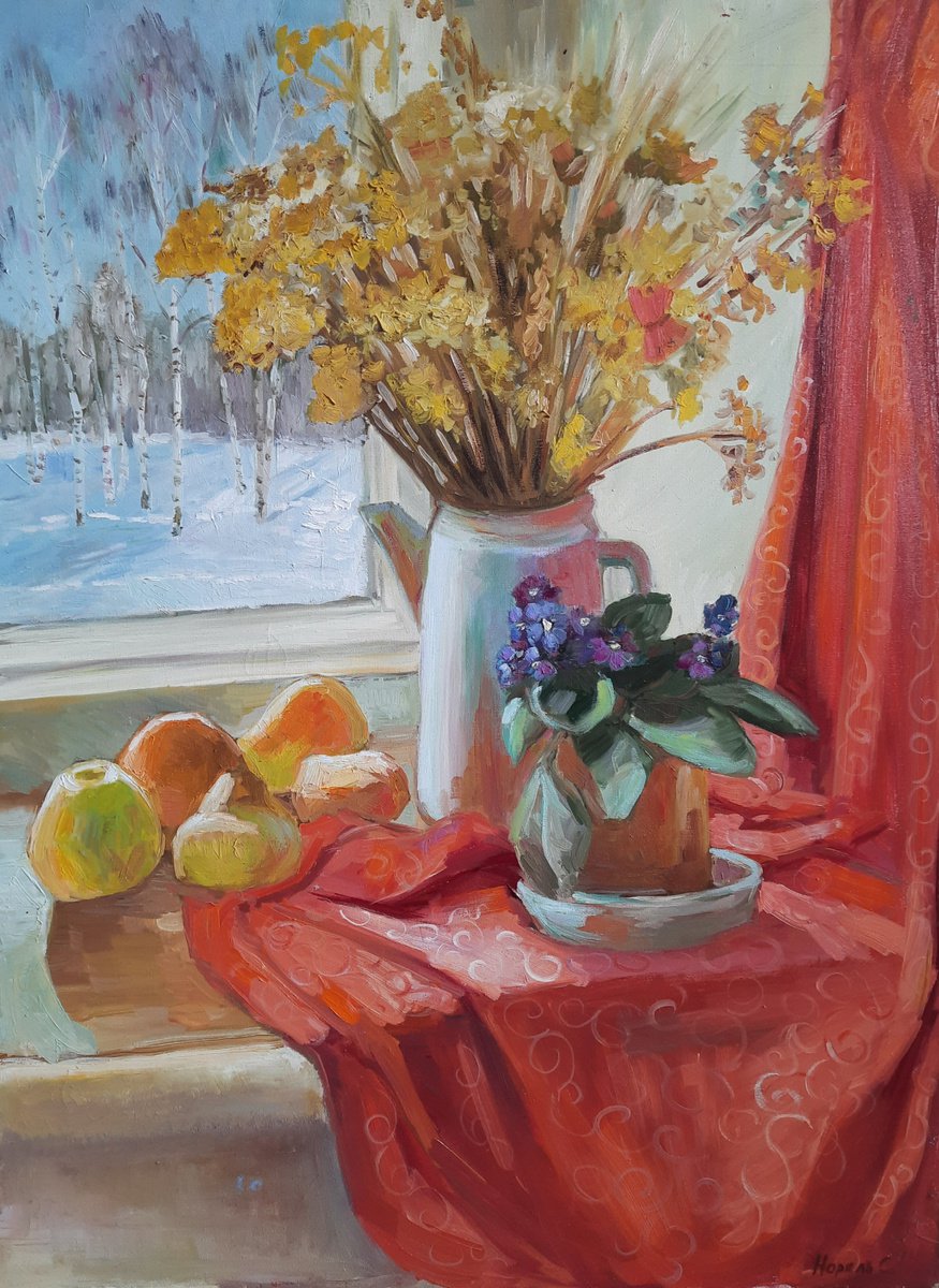 Near the window-Original oil painting (2012) by Svetlana Norel