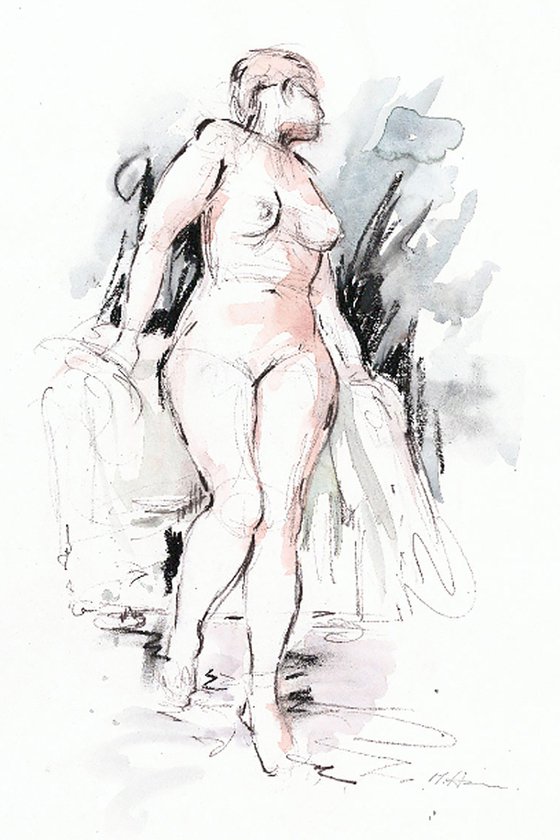 Nude standing