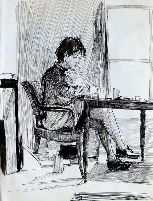 Student 9, 24x31 cm by Frederic Belaubre
