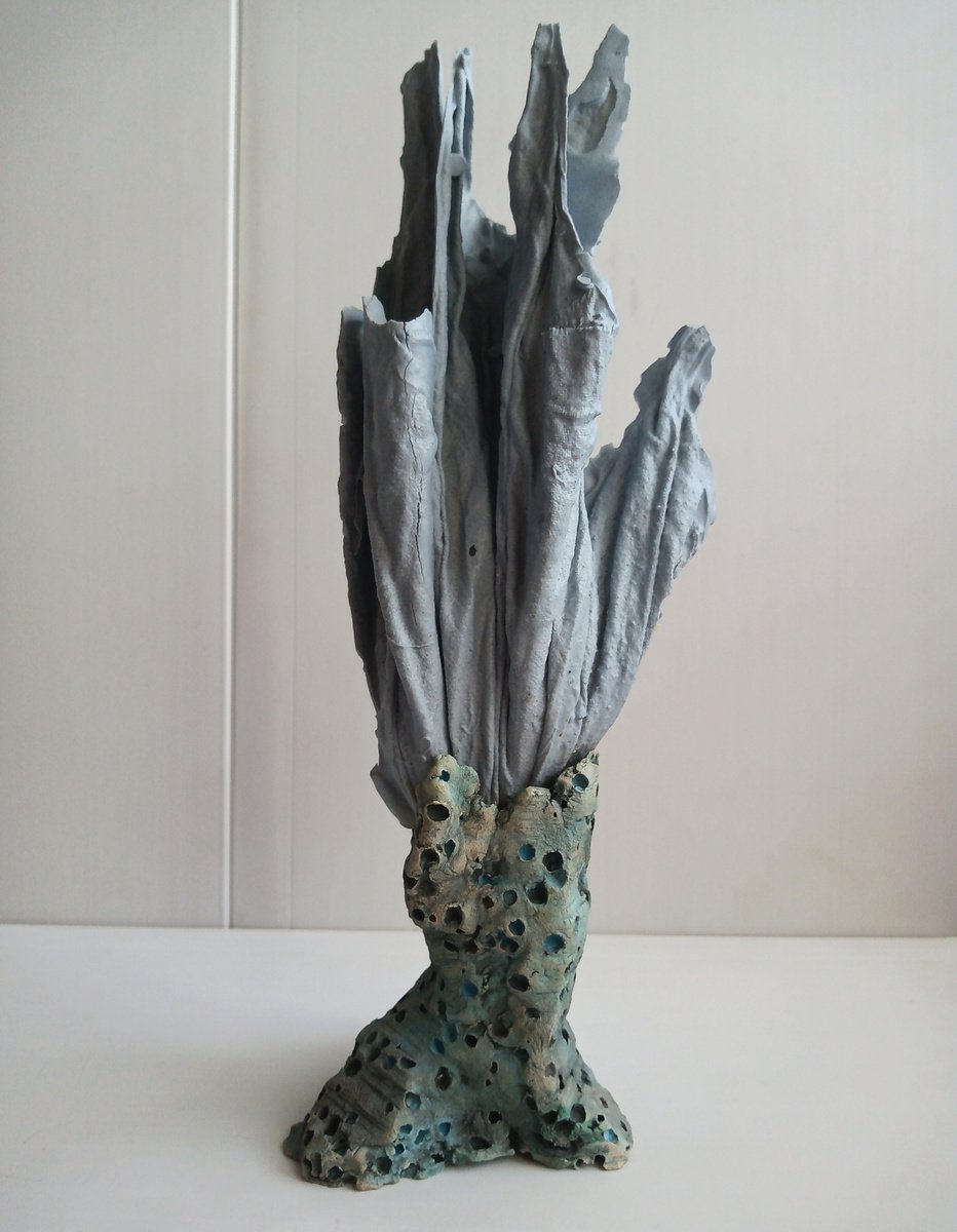 Botanical Clay Sculpture By Rossitza Trendafilova, 3 X 10", "Cardamom", Original Artwork