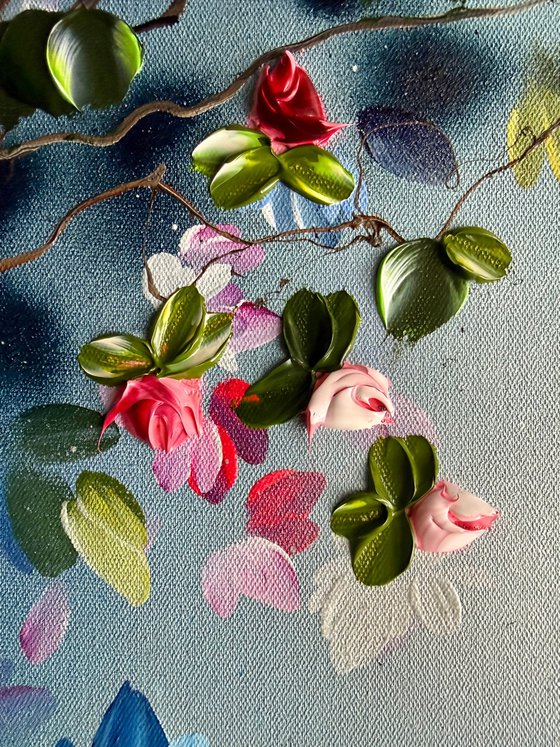 Pink Buds in Blue Air