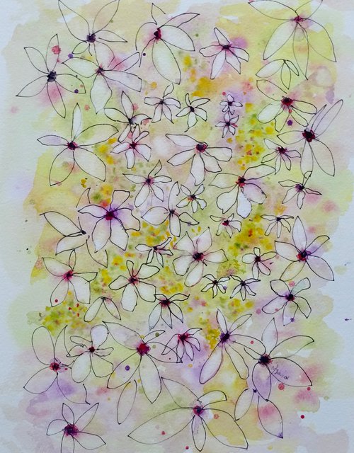 Little Flowers by Mel Davies Original Art