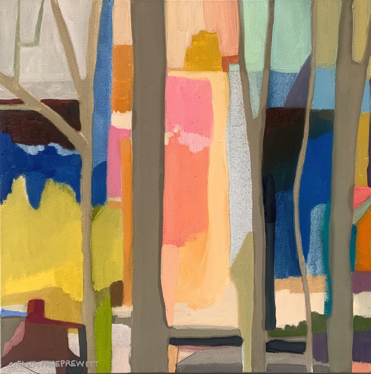 Impressionistic Abstract Oil Painting By Steven Page Prewitt, 20 X 20", Weather We