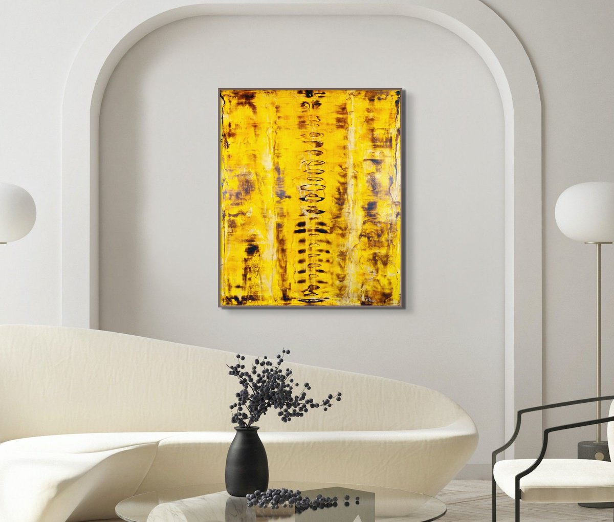 Expressive Abstract Acrylic Painting By Elide Pizzini, 39 X 47, The Chosen One I, Original Artwork