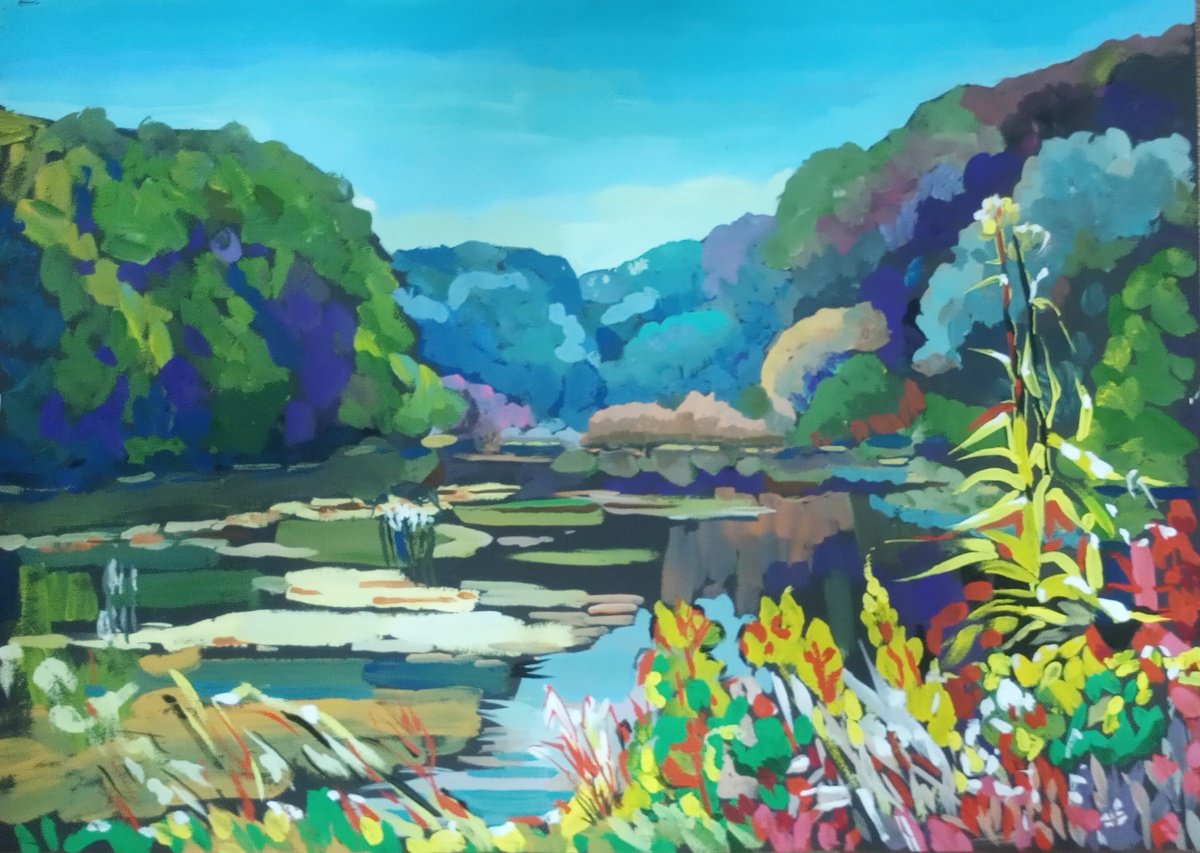 Impressionistic Landscape Painting By Valentina Kachina, 28 X 20", Summer, Original Artwork