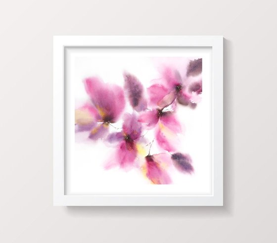 Abstract floral wall art Pink dream