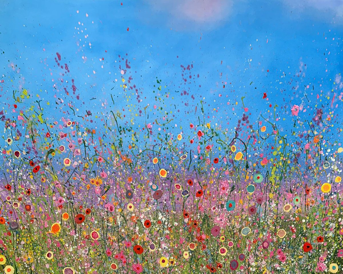 Impressionistic Botanical Oil Painting By Yvonne Coomber, 59 X 47", All The Poetry Of My Heart, Original Artwork