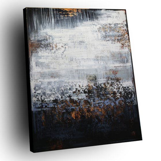 BETWEEN NIGHT AND DAY - 150 x 120 CM - TEXTURED ACRYLIC PAINTING ON CANVAS * INDUSTRIAL STYLE