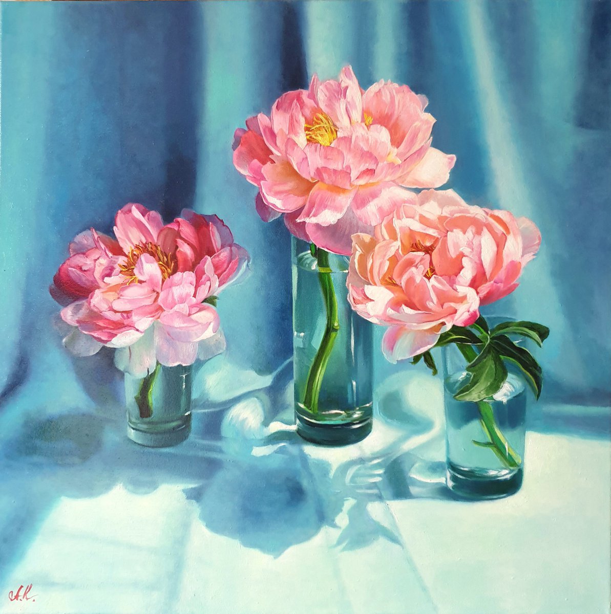 Trio. peonies flower 2021 by Anna Bessonova (Kotelnik)