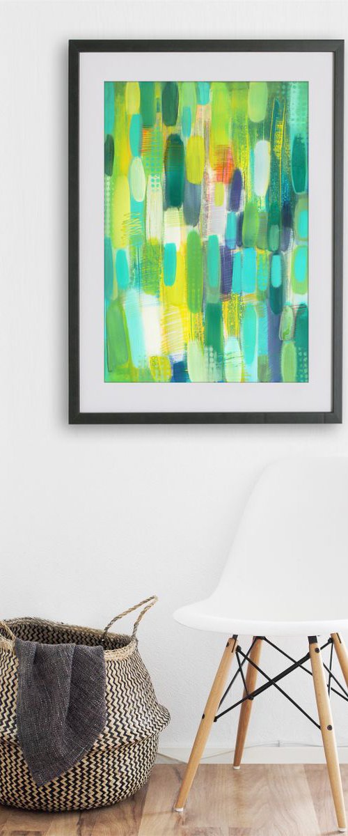 Blue, green abstract by Carolynne Coulson