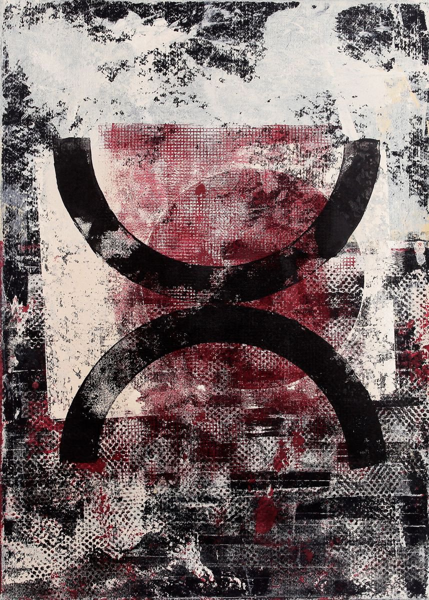 Abstract Acrylic Painting By Petr Strnad, 20 X 28", Through I., Original Artwork