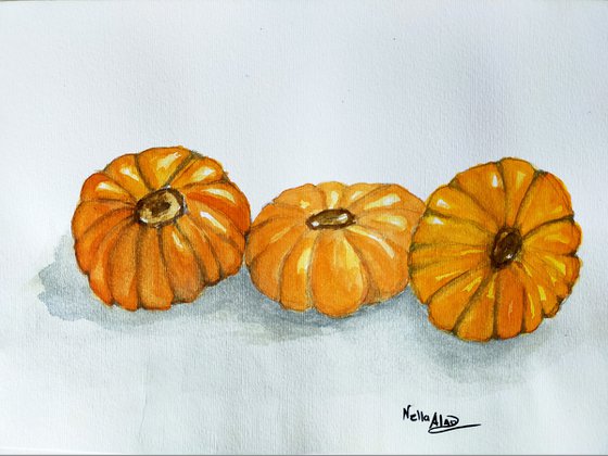 2 paintings Pumpkins