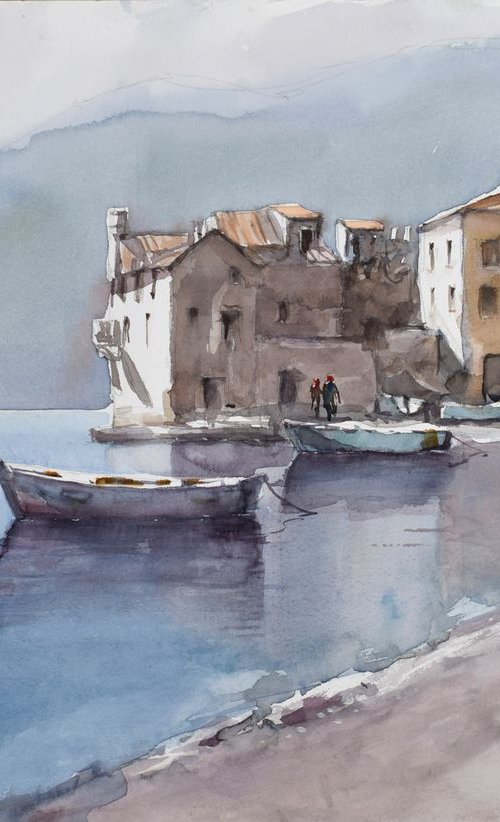 friendly sea scene.. by Goran Žigolić Watercolors