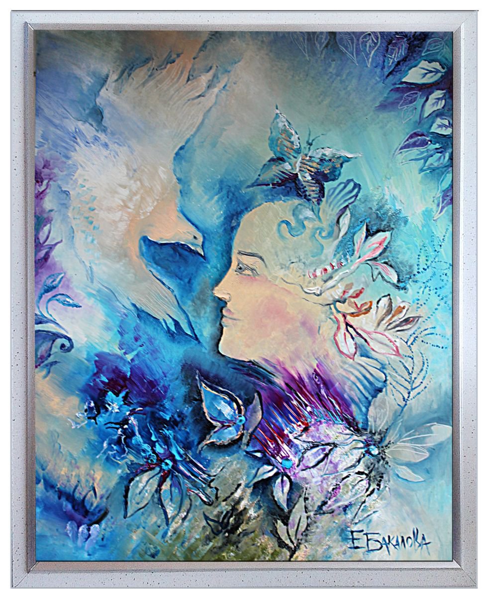 Abstract Oil Painting By Eleonora Bakalova, 22 X 28, Spring Feeling, Original Artwork