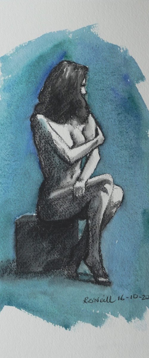 Seated female nude by Rory O’Neill