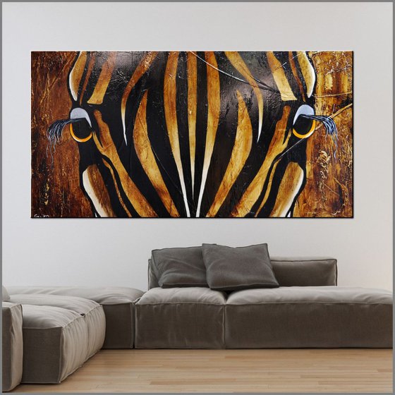 Khari (Like a King) 190cm x 100cm Huge Texture Zebra Urban Art