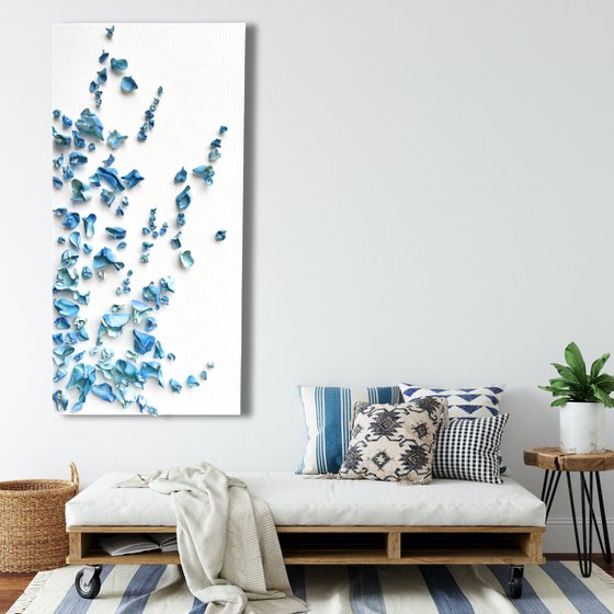 Whimsical Impermanence, blue #3 (24"x48")