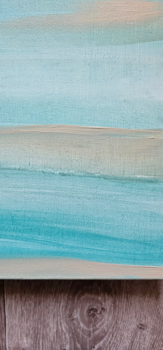 Soft seaside abstract tide vibe in aqua blue